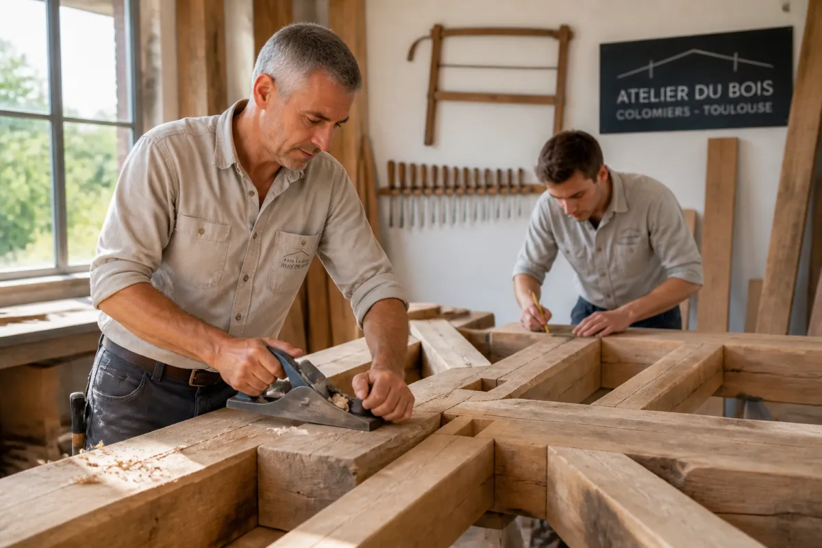 Photo de Contacter un charpentier pour la rénovation d'une charpente traditionnelle à Colomiers